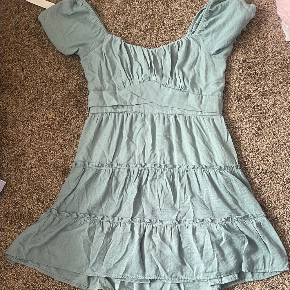 Trixxi Light Blue Tiered Dress